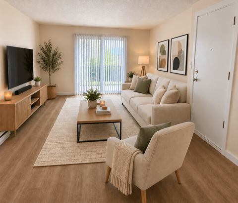 Floor plan for 2 beds, 1 bath, 750 sqft